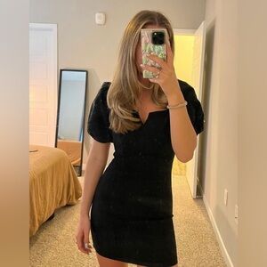 Black Puff Sleeve Denim By Jealous Tomato Dress